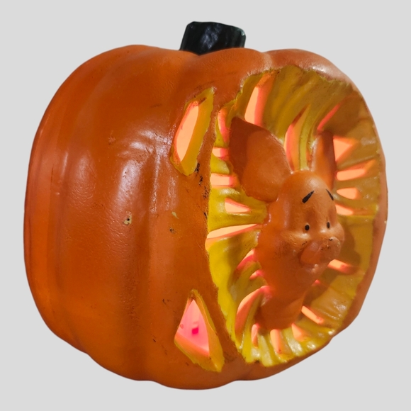 RARE Disney Halloween Winnie the Pooh PIGLET Jack O Lantern Light Foam Mold - Picture 4 of 8